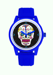 BLUE BAND/WHITE FACE DAY OF THE DEAD WATCH